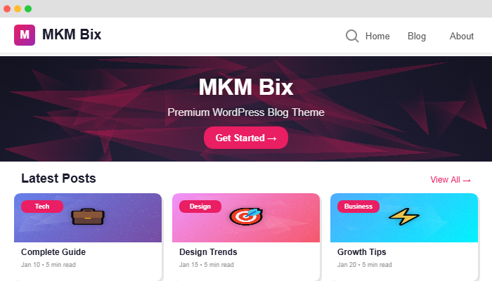 MKM Bix WordPress Blog Theme with Advanced SEO